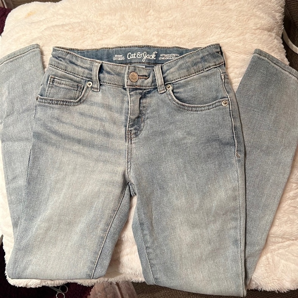 Cat & Jack blue denim skinny jeans long pants ultimate stretch 10 girls youth​​ - Picture 8 of 10